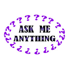 Hipster ask me anything question. Business concept. Greeting card. Vector illustration. stock image.