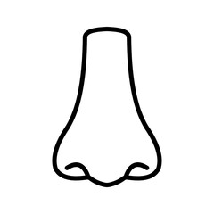 Human nose vector isolated icon color editable