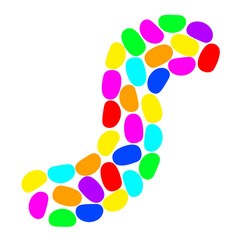 Jelly bean candy illustration. Colorful candies sparkling on a white background. Great for logo packaging