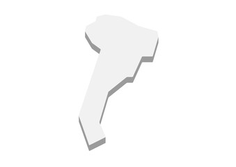 南アメリカ（立体）ライトグレー