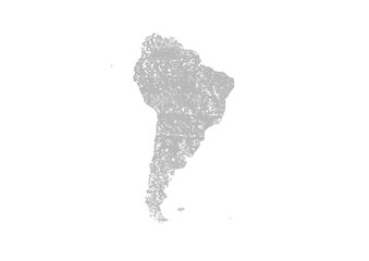 南アメリカ（版画風）グレー