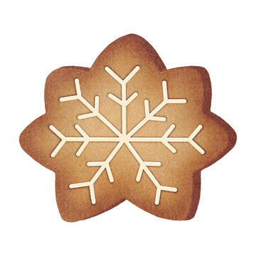 Christmas Gingerbread Cookie Watercolor Clipart