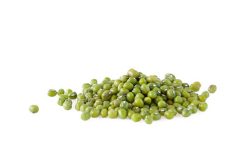 Mung beans isolated on white background.