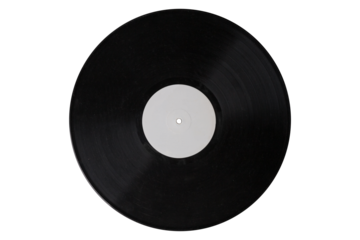 vinyl record 12'' realistic photography, isolated png on transparent background for graphic design