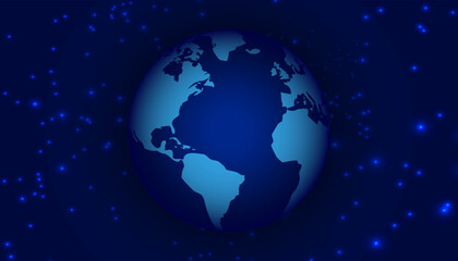 Global technology earth banner digital background