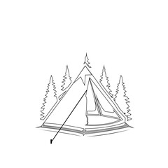 tree and camp logo outline