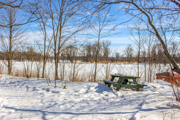 Beautiful winter landscape at the ravine