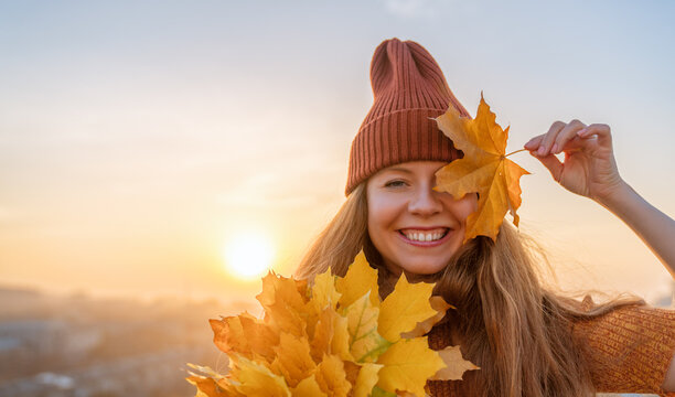 fall portrait of young woman