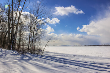 Beautiful winter landscape at the ravine