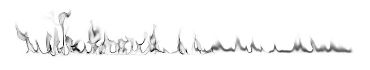 Black smoke on a white background.