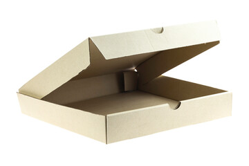 Pizza box isolated on white background with clipping path.