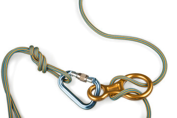 Carabiner and Ropes with Descender - Isolated