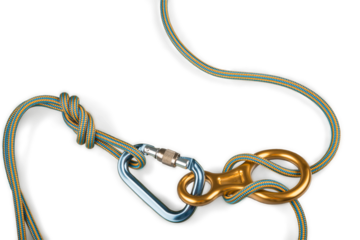 Carabiner and Ropes with Descender - Isolated