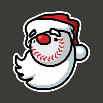 Christmas Baseball Car Window Sticker Design 