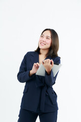 Portrait beautiful working Asian woman , business girl standing