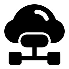 Icon Cloud Computing With Style Glyph