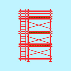 Scaffolding construction flat line icon vector.