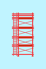Scaffolding construction flat line icon vector.
