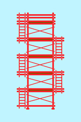 Scaffolding construction flat line icon vector.