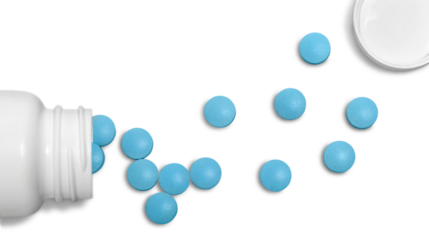 White Pill Bottle with Tablets