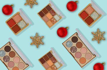 decorative cosmetics, pastel and nude eye shadow colors