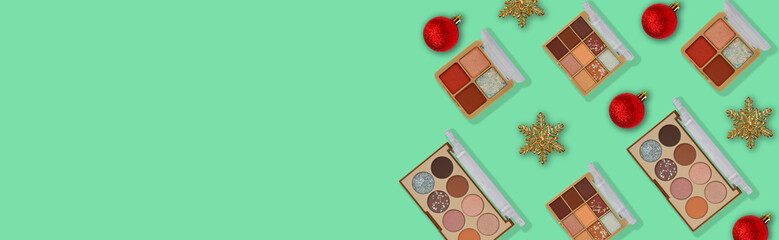 decorative cosmetics, pastel and nude eye shadow colors