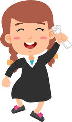 illustration of isolated diploma graduating happy student girl