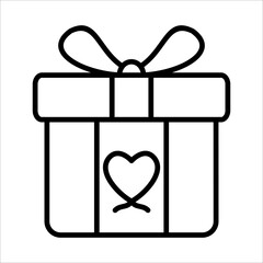 Love Gift Box Icon Logo Design Vector Template Illustration Sign And Symbol