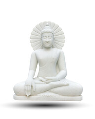 White jade carving Buddha isolated on white background. This has clipping path.