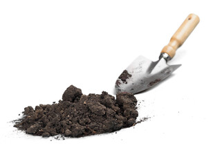 Dirt shovel isolated trowel dirty garden utensils gardening
