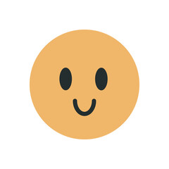 Flat vector illustration in childish style. Hand drawn happy face.