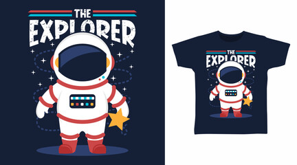 Astronaut explorer cartoon tshirt art designs