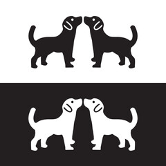 Black and white dog vector animal logo design 