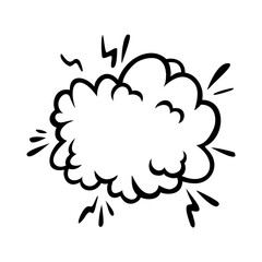 Comic boom effect clouds. Set of explosion bubbles and smoke. Vector illustration isolated on white background
