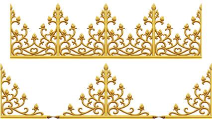 Thai pattern frame border, vintage modern borders, border design . isolated on white background. This has clipping path.