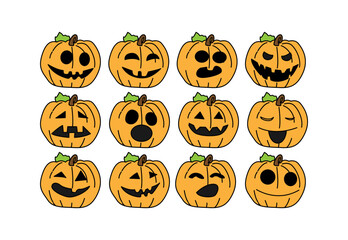 hellowen head pumpkin illustration