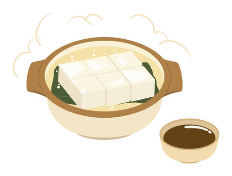 湯豆腐をイメージしたイラスト たれ付きバージョン