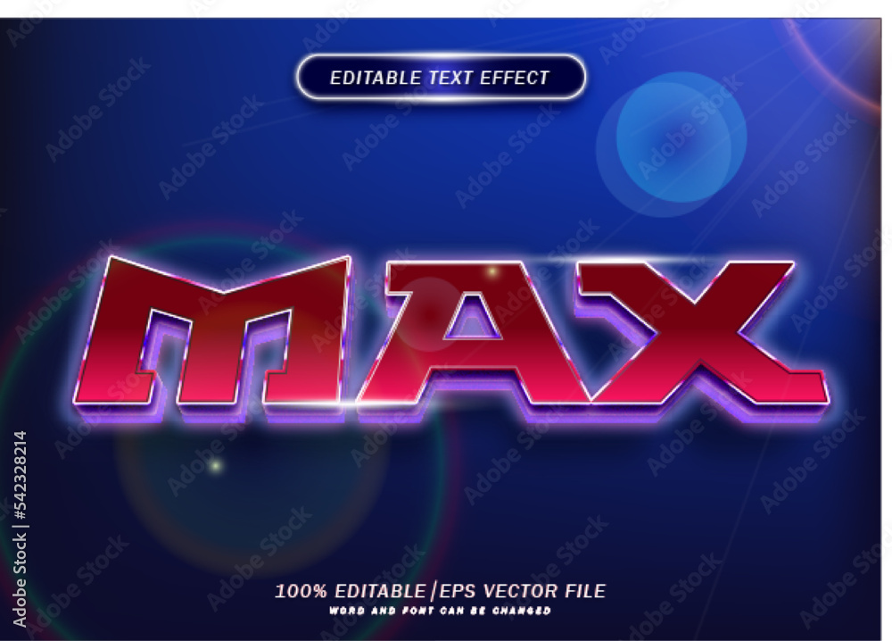 Poster luxury max text effect. editable font effect