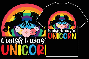 Unicorn Typographic T-Shirt Vector.
