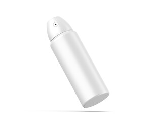 Blank plastic spray bottle ready for your design and branding mockup template isolated on white background, 3d illustration.	