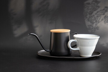 Coffee Dripping Set on Black Background