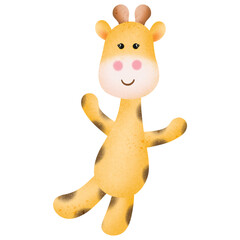 Cute giraffe cartoon design character 