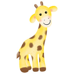 Fototapeta na wymiar Cute giraffe cartoon design character 