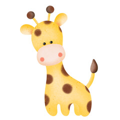 Cute giraffe cartoon design character 