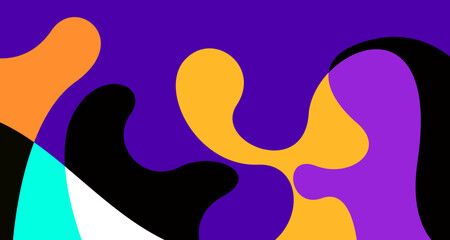 Abstract liquid shape. Fluid geometric design. Isolated gradient waves with geometric lines, dots, batik Indonesia pattern. Vector illustration.