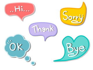Textured speech bubbles signs 3D.set of bubbles.Messages design elements.