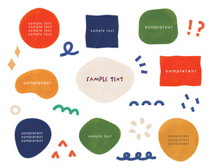 水彩のポップな幾何学模様フレーム