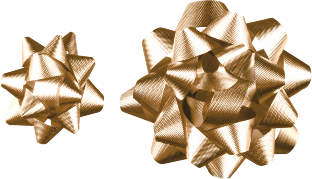 Golden bows collection isolated on white background