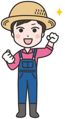 Obraz premium 明るく笑顔をみせる男性の農家さん