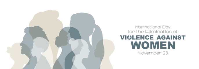 International Day for the Elimination of Violence against Women banner. - obrazy, fototapety, plakaty